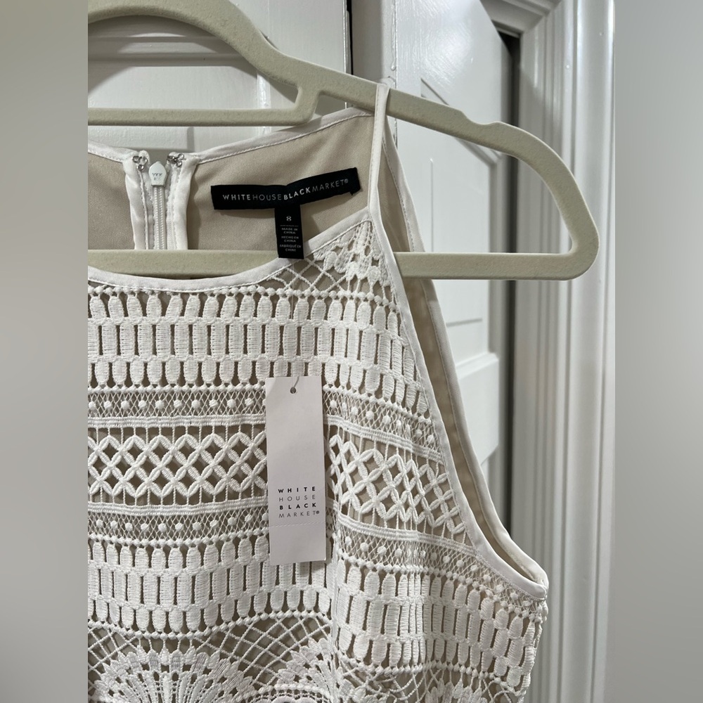 NWT White House Black Market White Lace Mini Dress - Picture 7 of 9